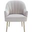 Elegance Art Deco Light Grey Velvet Accent Chair with Gold Metal Legs