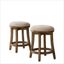 Timeless Swivel Brown Wooden Counter Height Stools, Set of 2