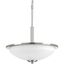 Brushed Nickel 3-Light Pendant with Etched Glass Shade