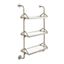 Silver Metal Three-Tier Floating Wall Shelf with Glass