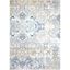 Ivory Blue Moroccan Ogee Damask Rectangular Area Rug