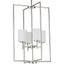 Elegant Replay 4-Light Foyer Pendant in Polished Nickel with Etched Glass