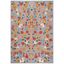 Grey and Pink Hand-Knotted Wool Floral 6' x 9' Area Rug