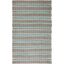 Teal and Natural Flat Woven Cotton Area Rug