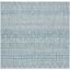 Grey and Teal Square Synthetic Indoor/Outdoor Rug