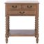 Athena Brown Wood and Metal 3-Drawer Console Table