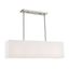 Summit 4-Light Linear Chandelier with Off-White Fabric Shade in Brushed Nickel