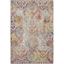 Ivory & Orange Floral Round Synthetic Easy-Care Rug, 63 in