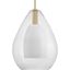 Carillon Brushed Gold Pendant with Clear and Opal Glass Shade