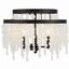 Poppy Matte Black 3-Light Frosted Bead Indoor/Outdoor Chandelier