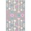 Gray and Pink Floral Hand-Tufted Wool Kids Rug, 3' x 5'