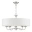 Edinburgh Transitional 5-Light Brushed Nickel Drum Pendant with Pleated Shade