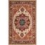 Red and Ivory Floral Hand-Knotted Wool Area Rug