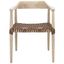 Munro Natural Sungkai Wood and Light Honey Leather Woven Accent Chair