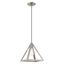 Brushed Nickel Mini Pendant Light with Geometric Shade