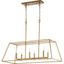 Elegant Gold Leaf 6-Light Linear Indoor/Outdoor Pendant