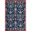 Handmade Blue and Rust Wool Floral Area Rug