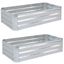 Silver Galvanized Steel Rectangular Raised Garden Beds, 48" L x 11.75" H, 2-Pack