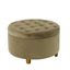 Sage Green Velvet Tufted Round Storage Ottoman