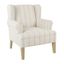 Emerson Striped Wingback Accent Chair in Blue and White