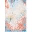 Ivory and Pink Abstract Synthetic Runner Rug