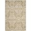 Ivory and Gold High Pile Floral Synthetic Area Rug