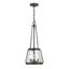 Crawford Matte Black 3-Light Pendant with Clear Water Glass Shade