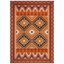 Rust Red Geometric Synthetic Indoor/Outdoor Area Rug 2' x 3'7"