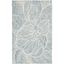 Blue and Ivory Floral Hand-Tufted Wool Area Rug, 4' x 6'