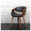 Symphony High-Back Black Faux Leather & Walnut Wood Arm Chair