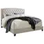 King Gray Upholstered Bed with Tufted Headboard