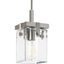 Elevate Brushed Nickel Mini-Pendant with Beveled Glass Shade