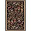 Black Floral Hand-Hooked Wool Small Rug