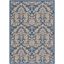 Blue and Natural Floral Motif Rectangular Outdoor Rug