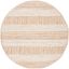 Ivory Geometric Round Hand-Woven Jute Area Rug - 6'