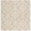 Ivory Wool Square Tufted Handmade Area Rug - 6'x6'