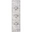 Ivory and Grey Hand-Knotted Synthetic Runner Rug, 2' x 7'