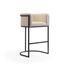 Cosmopolitan Modernist 24" Cream and Black Midcentury Barstool