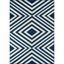 Nautical Navy Blue Geometric 5'3" x 7'6" Synthetic Area Rug