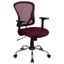 Burgundy Mesh Mid-Back Swivel Task Chair with Chrome Base