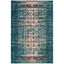 Boho-Chic Blue Ivory Hand-Knotted Synthetic Area Rug, 5'1" x 7'7"