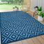 Navy Geometric Synthetic Indoor Outdoor Area Rug, 3 x 5