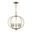 Antique Brass Mini Orb Chandelier with Candle Lights