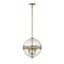 Savoy House 3-Light Warm Brass Crackled Glass Globe Pendant