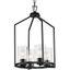 Goodwin Matte Black Glass and Nickel 4-Light Pendant