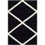 Black and Ivory Hand-Tufted Wool Geometric Area Rug 2' x 3'