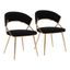 Set of 2 Luxe Velvet Upholstered Side Chairs with Sleek Metal Frame