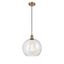 Athens Brushed Brass Mini Pendant with Seeded Glass Shade