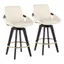 Cream Wood Swivel Counter Stool with Faux Leather Seat