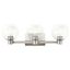 Harmony 24.5" Brushed Nickel 3-Light Vanity with Clear Glass Shades